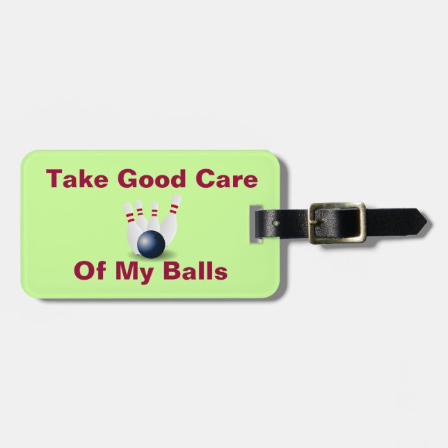 Bowling Green Yellow Red Personalised Bag Tag (Front Horizontal)