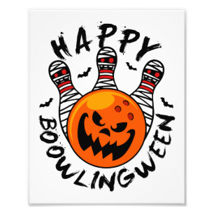 Bowling Halloween Bowler Happy Bowlingween Photo Print