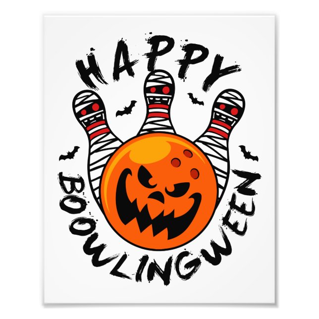 Bowling Halloween Bowler Happy Bowlingween Photo Print (Front)