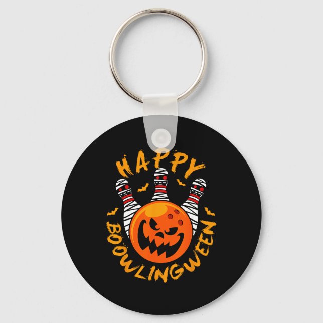 Bowling Halloween Jack-o-lantern Bowling Ll Mummy  Key Ring (Front)