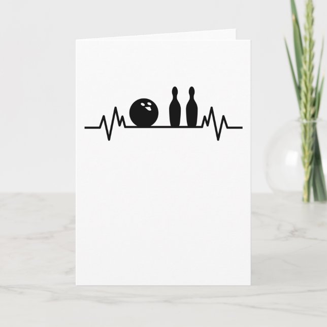 Bowling Heartbeat Bowler Pins Bowling Player Gift Card (Front)