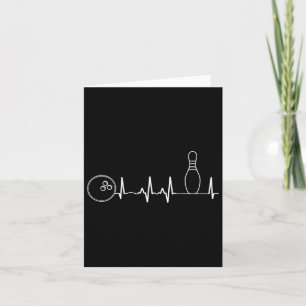 Bowling Heartbeat Graphic Funny Bowling Team Coach Card
