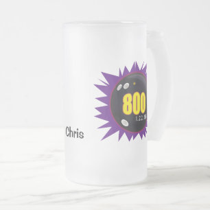 Bowling High Honours, 800 Series, Purple, Frosted Glass Beer Mug