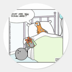 Bowling Hospital Funny Tees Cards Mugs Gifts Classic Round Sticker