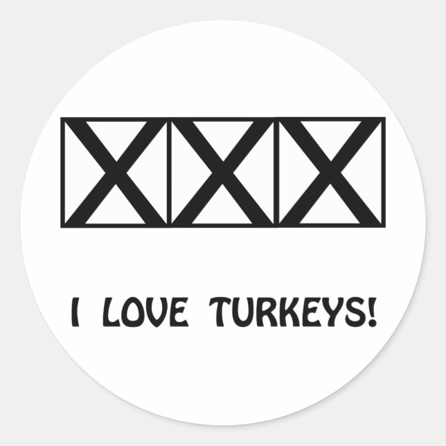 Bowling, I Love Turkeys T-Shirts & Gifts Classic Round Sticker (Front)