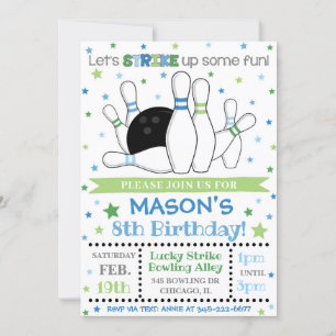 Bowling Invitation Bowling Birthday Invite