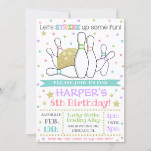 Bowling Invitation Bowling Birthday Invite