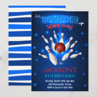 Bowling Invitation, Bowling Birthday Invite