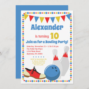 Bowling Invitation Boys Bowling Birthday Party