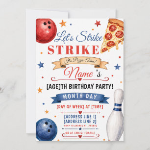 Bowling Invitation pizza