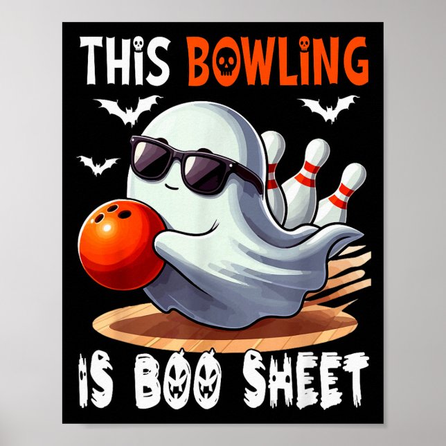Bowling Is Boo Sheet Halloween Costume Player Team Poster (Front)