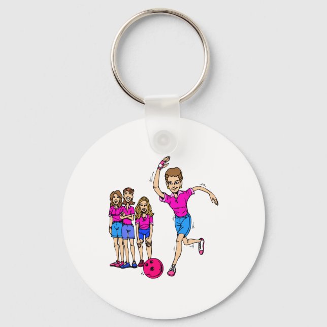 Bowling is fun! key ring (Front)
