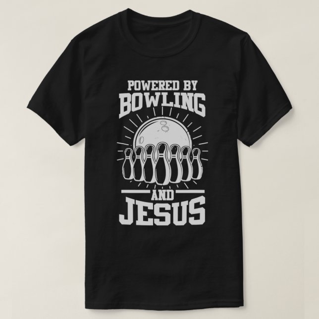 Bowling Jesus Bowler Jesus Christ T-Shirt (Design Front)
