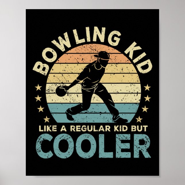 Bowling Kid Bowling Player Funny  Poster (Front)