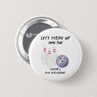 Bowling Kids Birthday Party 6 Cm Round Badge