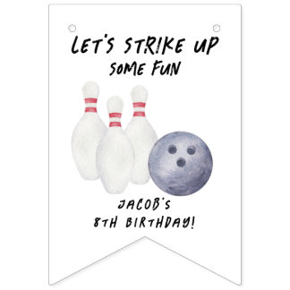 Bowling Kids Birthday Party Bunting
