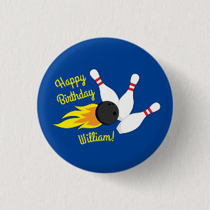 Bowling Kids Birthday Party Cute Sports  3 Cm Round Badge