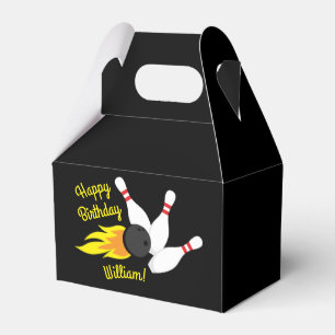 Bowling Kids Birthday Party Cute Sports Black Favour Box
