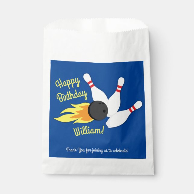 Bowling Kids Birthday Party Cute Sports  Favour Bags (Front)