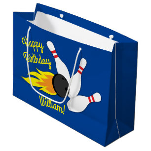 Bowling Kids Birthday Party Cute Sports  Large Gift Bag