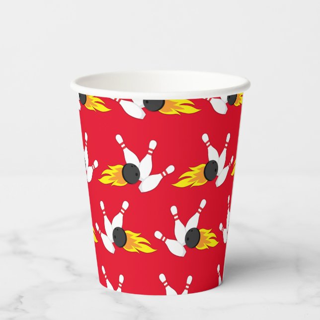 Bowling Kids Birthday Party Cute Sports  Paper Cup (Back)