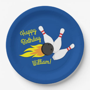 Bowling Kids Birthday Party Cute Sports Paper Plat Plate