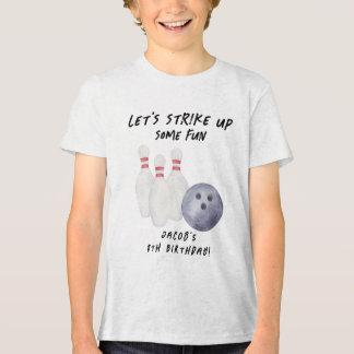 Bowling Kids Birthday Party Tri-Blend Shirt