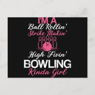 Bowling Kinda Girl Funny Girl Daughter Bowler Postcard