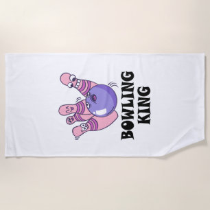 Bowling King Childrens Birthday Party Beach Towel
