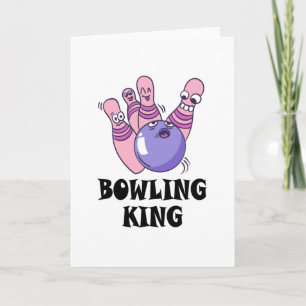 Bowling King Childrens Birthday Party Card