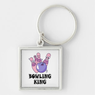 Bowling King Childrens Birthday Party Key Ring