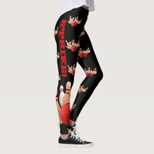 Bowling Kingpin Leggings Custom Yoga Pants