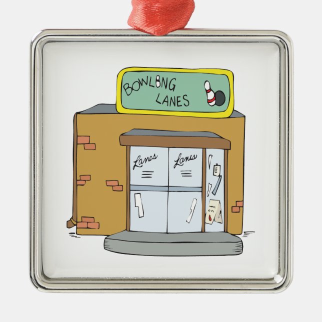Bowling Lanes Metal Tree Decoration (Front)