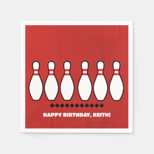 Bowling League Birthday Party Napkin