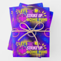 Bowling Let's Strike Up Fun Neon Glow Birthday
