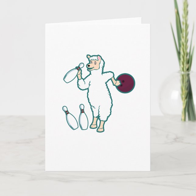 Bowling Llama Card (Front)