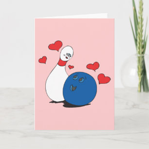 Bowling love holiday card