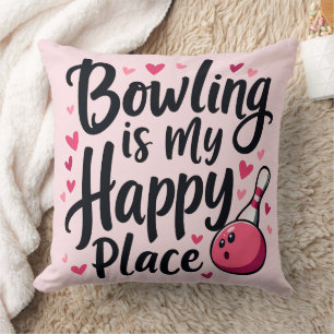 Bowling Lover Cute Retro Aesthetic Sports Design Cushion