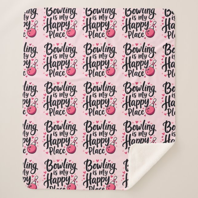 Bowling Lover Cute Retro Aesthetic Sports Design Sherpa Blanket (Front)