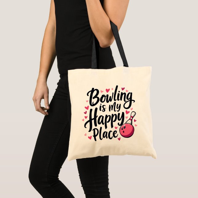 Bowling Lover Cute Retro Aesthetic Sports Design Tote Bag (Front (Product))