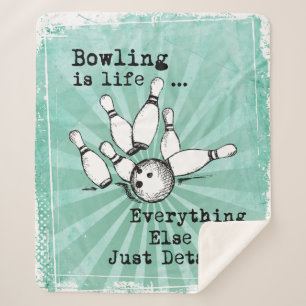 Bowling Lover Gift, Funny Bowling Player Gift Sherpa Blanket