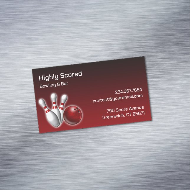 Bowling Magnetic Business Card (In Situ)
