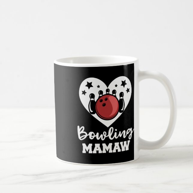 Bowling Mamaw Heart Funny Bowler Mamaw  Coffee Mug (Right)