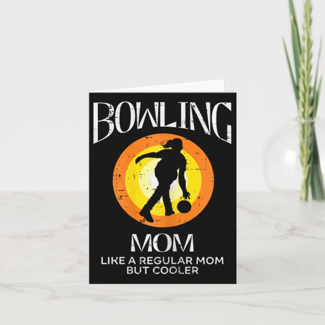 Bowling Mum Cooler Retro Mothers Day Bowler Mummy  Card (Front)