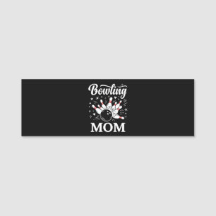 Bowling Mum Heart Pins Funny League Mothers Day Name Tag