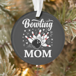 Bowling Mum Heart Pins Funny League Mothers Day Ornament