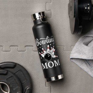 Bowling Mum Heart Pins Funny League Mothers Day Water Bottle