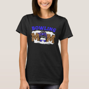 Bowling Mum Messy Bun Cute Mother s Day Basketball T-Shirt