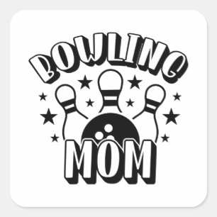 Bowling Mum Shirt Print Square Sticker