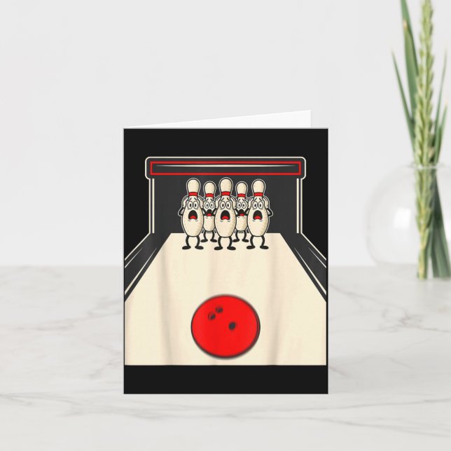Bowling N Ed Ns Funny Bowler Player Kids Boys Men  Card (Front)